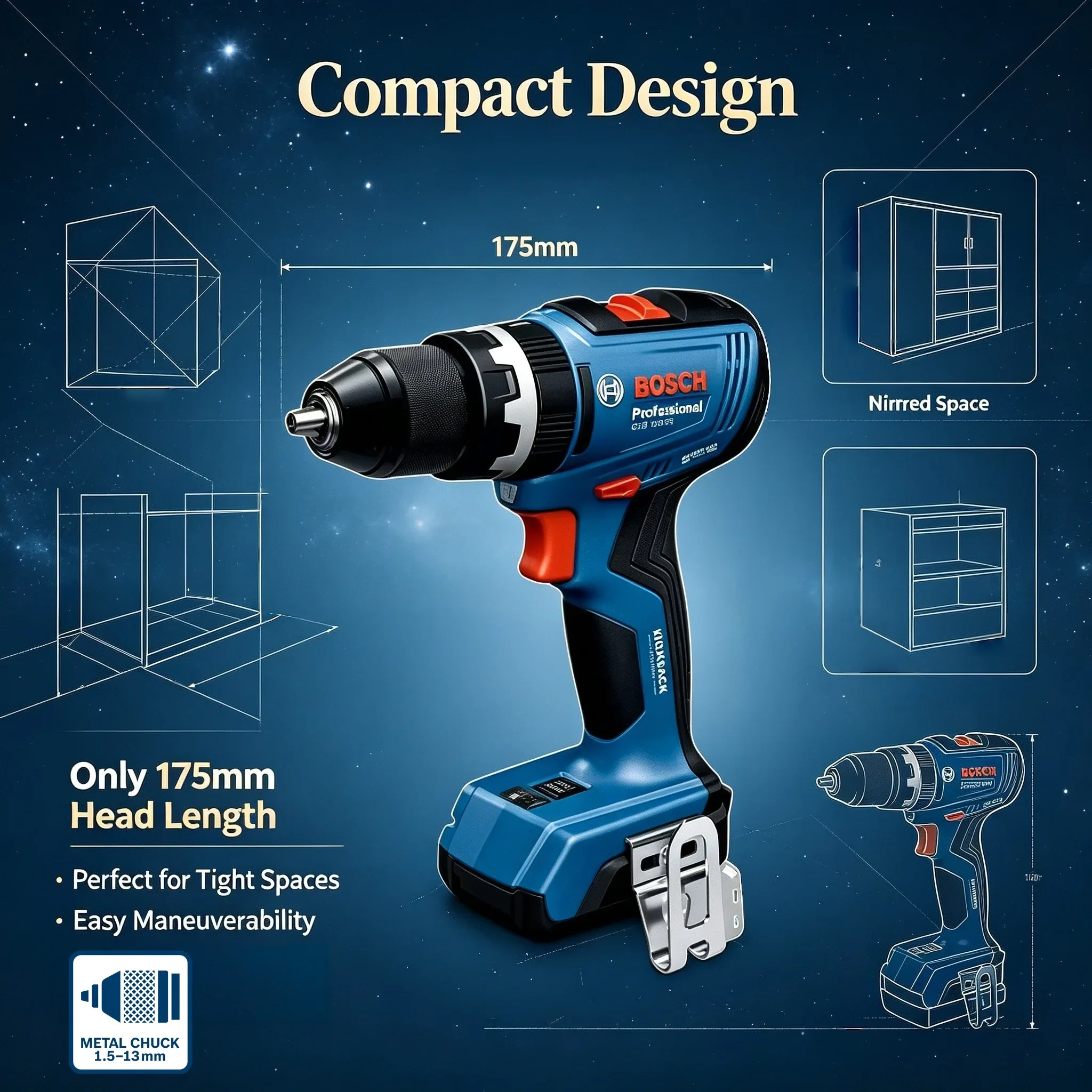 Bosch Drill Gsb 18V - BOSCH GSB 18V-65 Taladro/Atornillador Inalámbrico Sin